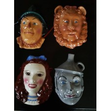 CLAY ART CERAMIC MASKS..WIZARD OF OZ SET....EXTREMELY RARE!  Includes free gift   292625144624